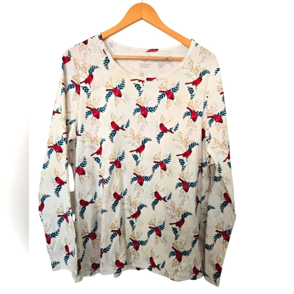 White Stag Floral Print Long Sleeve Shirt Size XXL